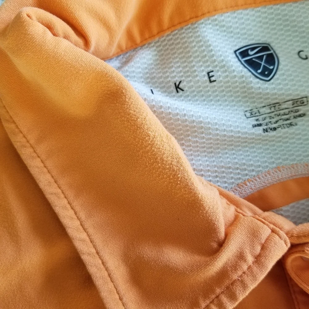 Nike‎ Golf Fit Dry Orange Polo Short Sleeve Shirt Size: XXL